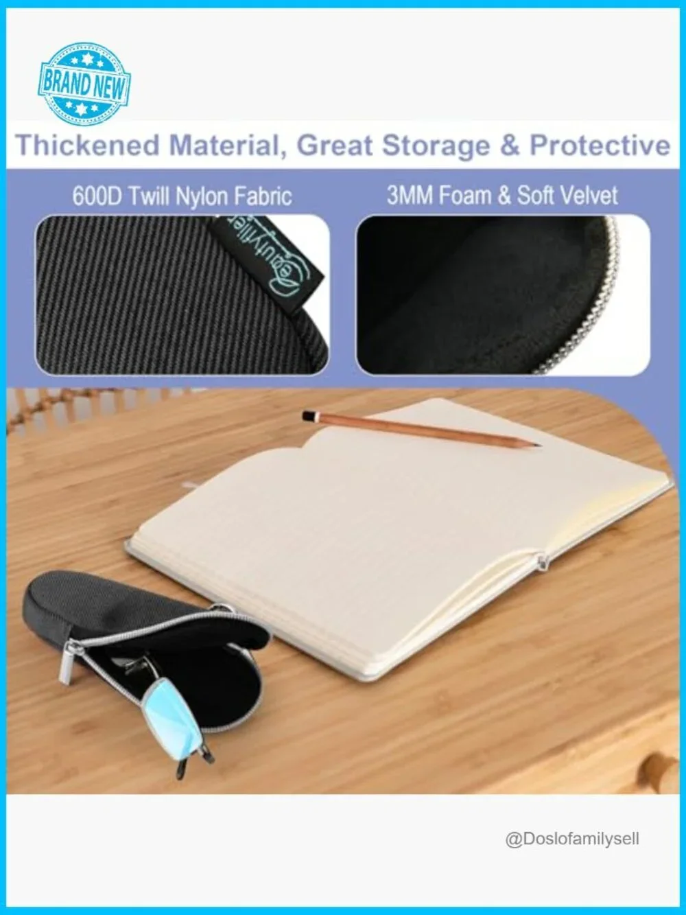 Stylish Soft Glasses Case Portable Pouch with Keychain Travel Accessory
